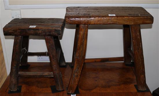Two Chinese hardwood stools